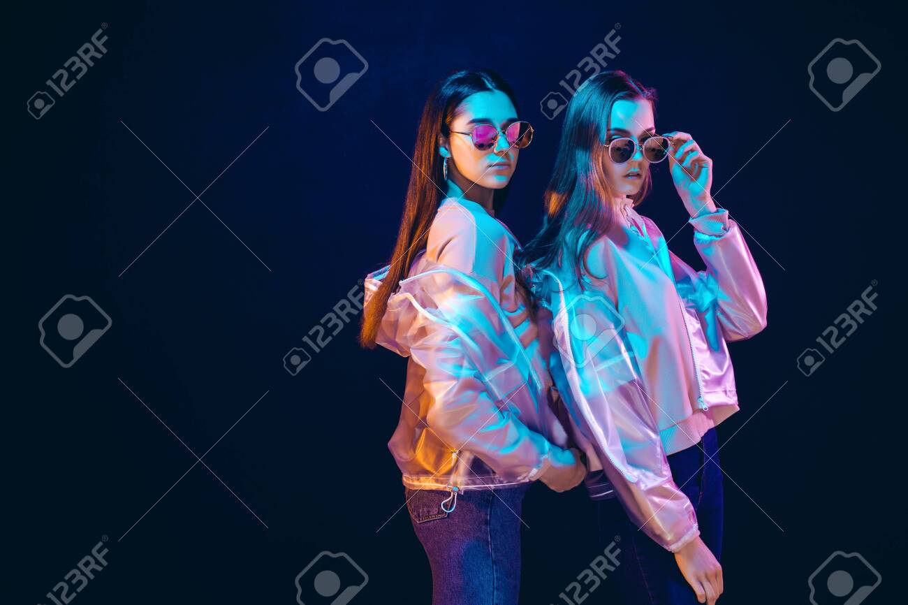 black sunglasses with neon sides