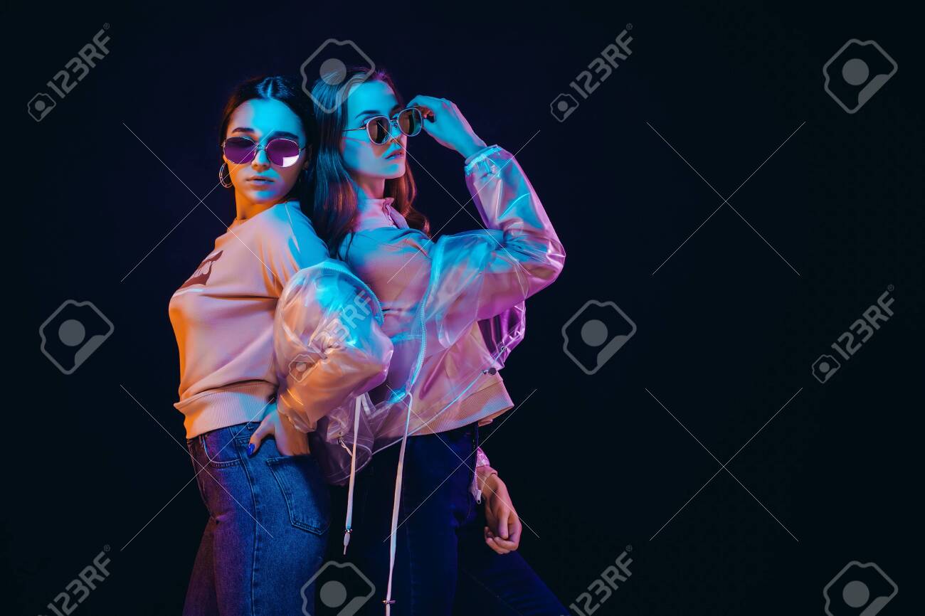 black sunglasses with neon sides