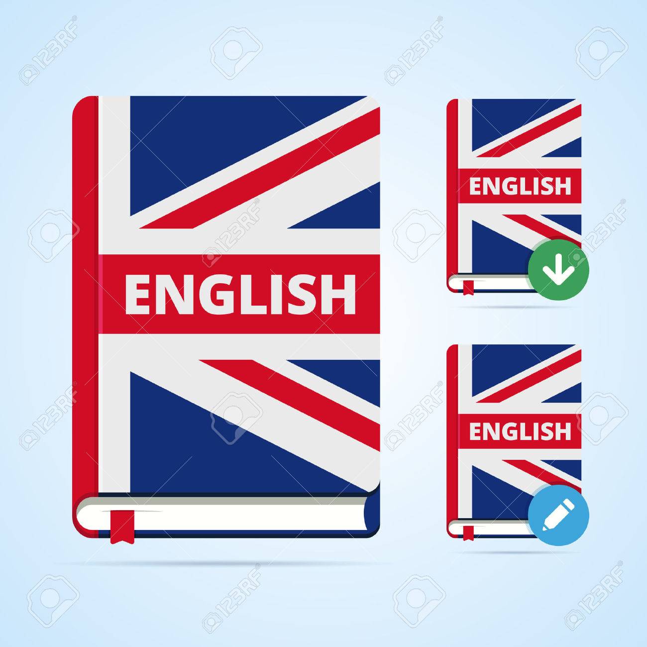 Ejemplo De Libro Con Ingles Y Editar Iconos De Descarga Vector De Imagen Para Web O Impresion Ilustraciones Vectoriales Clip Art Vectorizado Libre De Derechos Image 58043185