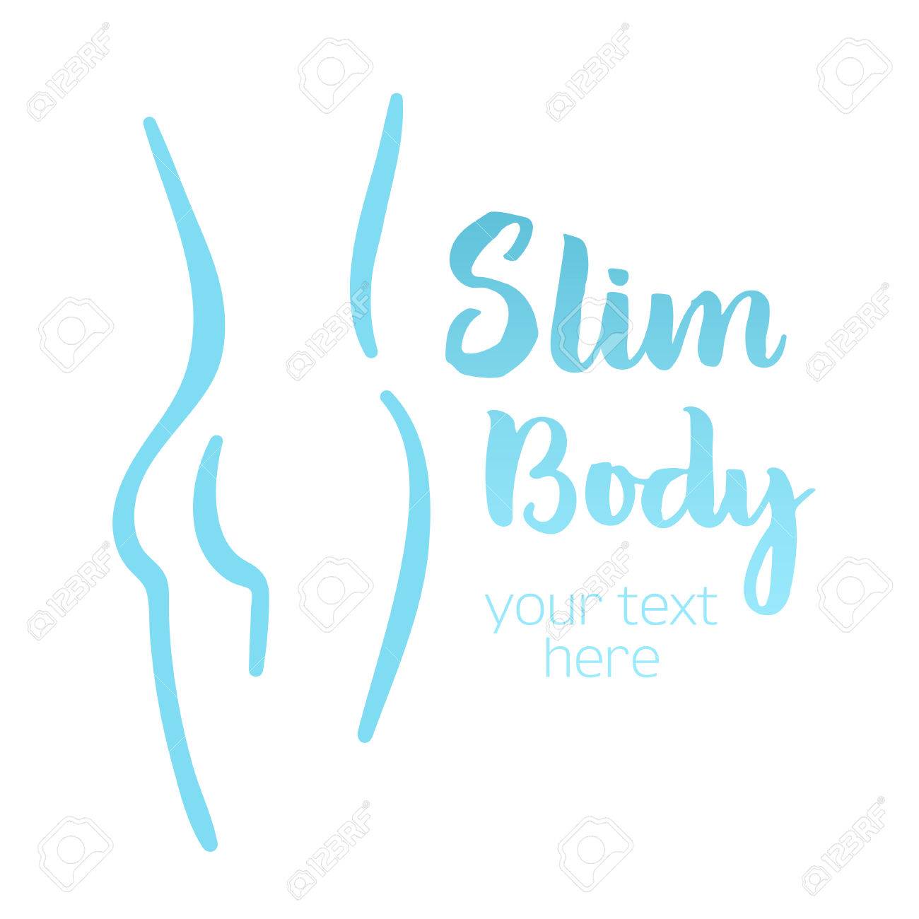 女性の体のシルエット 孤立したテキスト スリムなボディを