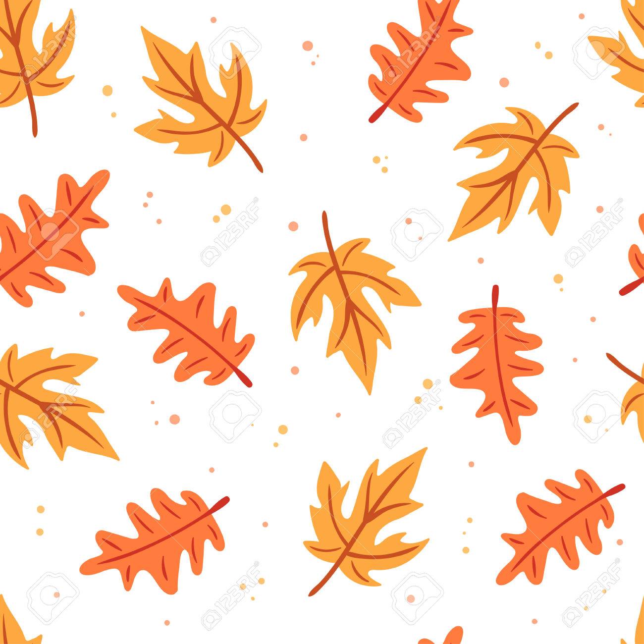 seamless autumn leaves pattern