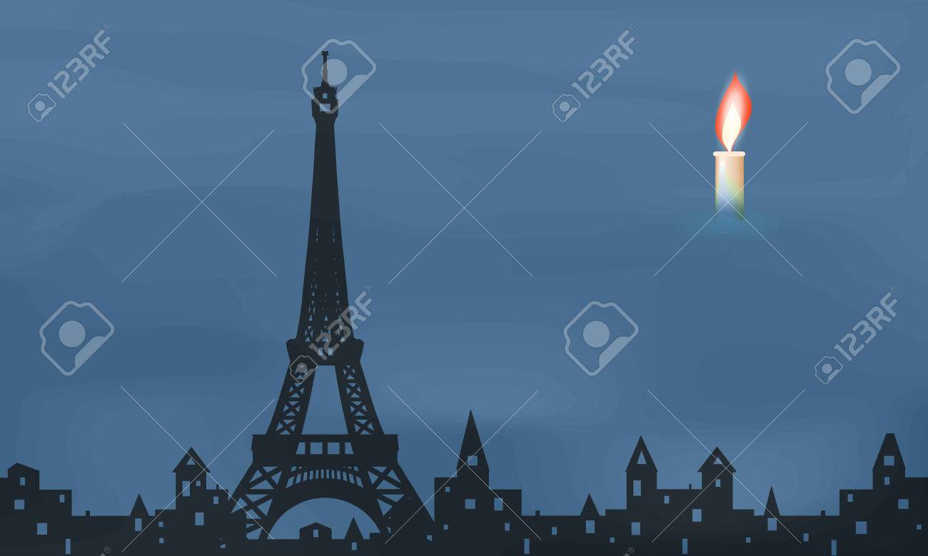 パリ エッフェル塔 非常に熱い蝋燭 ベクトル図の黒いシルエット のイラスト素材 ベクタ Image 4536