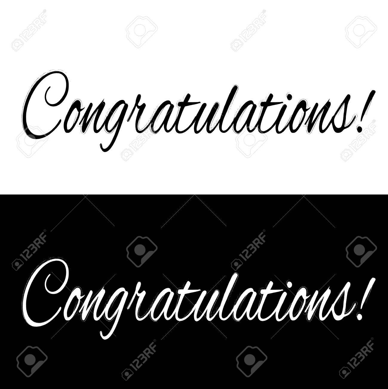 black and white congratulations banner vector illustration royalty