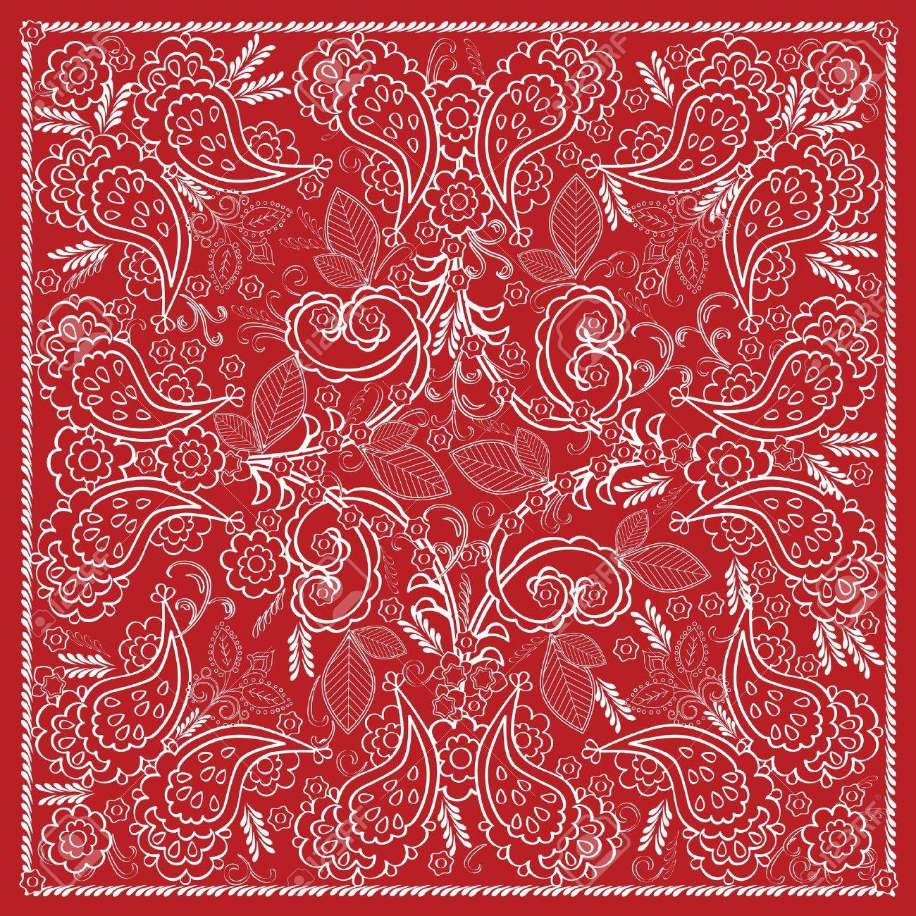 赤いバンダナ設計のイラスト素材 ベクタ Image