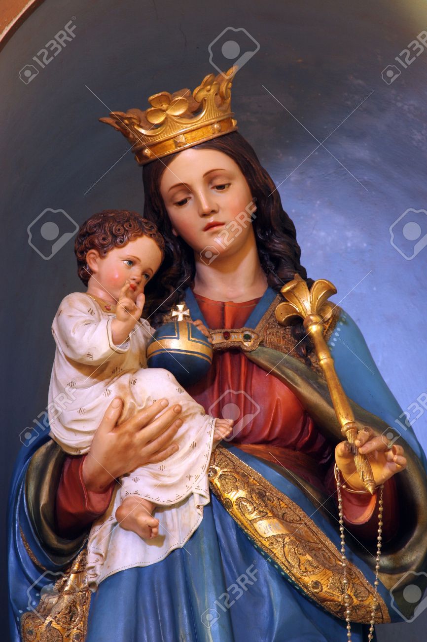 blessed virgin mary with baby jesus stock photo picture and royalty