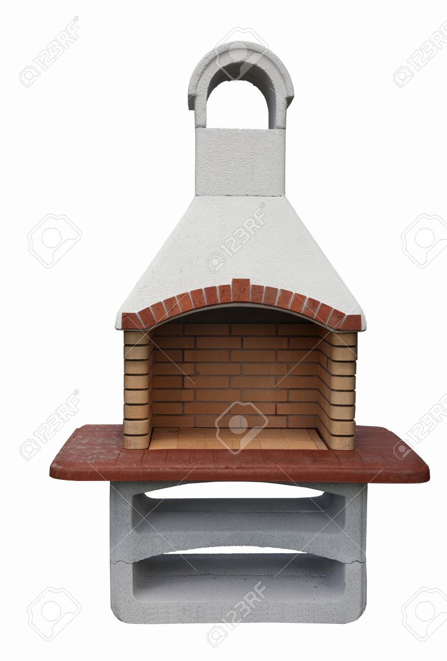 Outdoor Fireplace Or Barbecue Grill Made From Bricks And Cement Stock  Photo, Picture and Royalty Free Image. Image 33716740., image size:879x1300