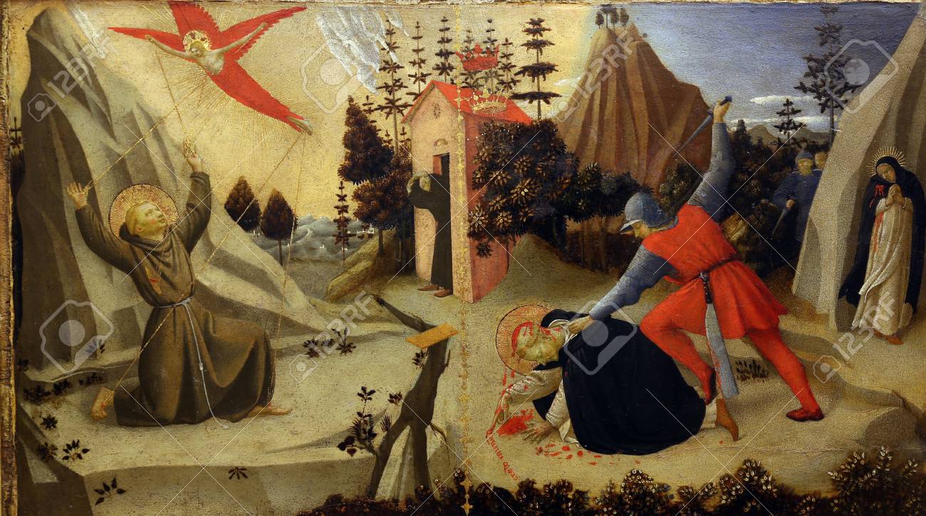Fra Angelico La Estigmatización De San Francisco De Asís Y La Muerte De San Pedro Mártir De Los Viejos Maestros Colección Academia De Ciencias De Croacia En Zagreb Croacia Fotos Retratos Imágenes
