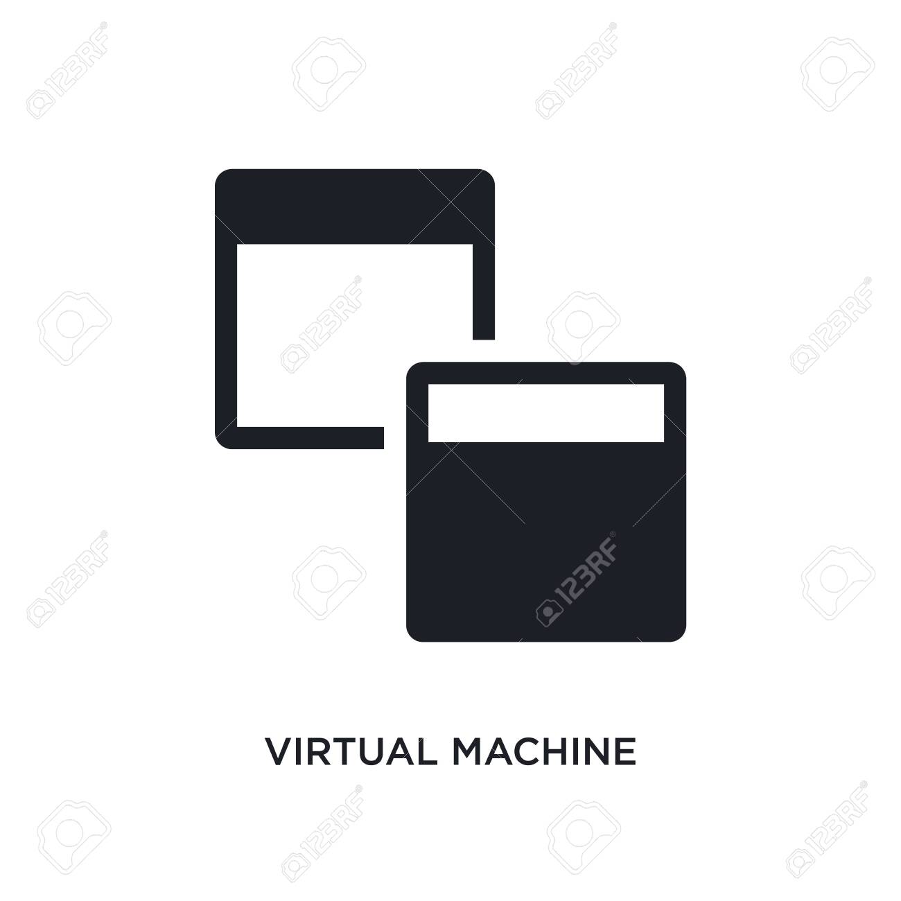 仮想マシンの分離されたアイコン。技術コンセプトアイコンからのシンプルな要素の図。白い背景の上の仮想マシンの編集可能なロゴサインシンボルデザイン。ウェブとモバイルに使用できますのイラスト素材・ベクター  Image 134971824