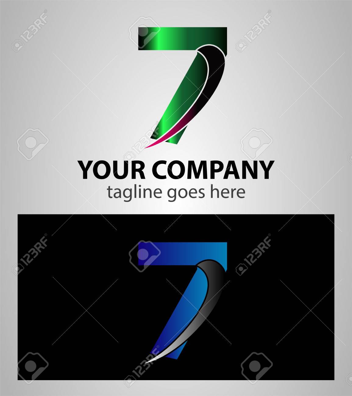 Number One 7 Logo Icon Design Template Elements Royalty Free Cliparts Vectors And Stock Illustration Image