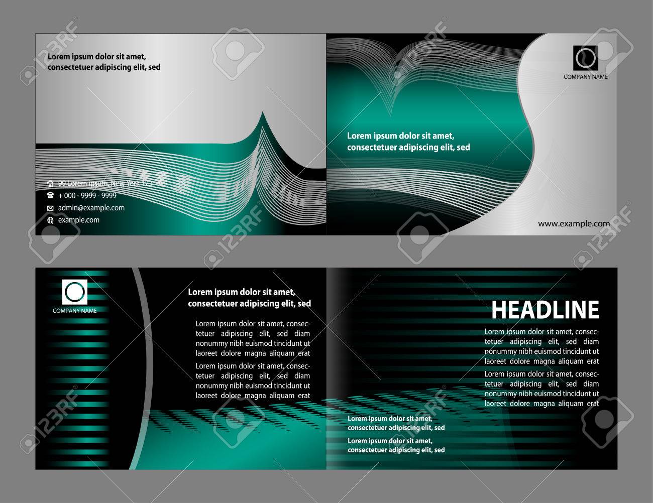 vector empty bifold brochure print template design royalty free