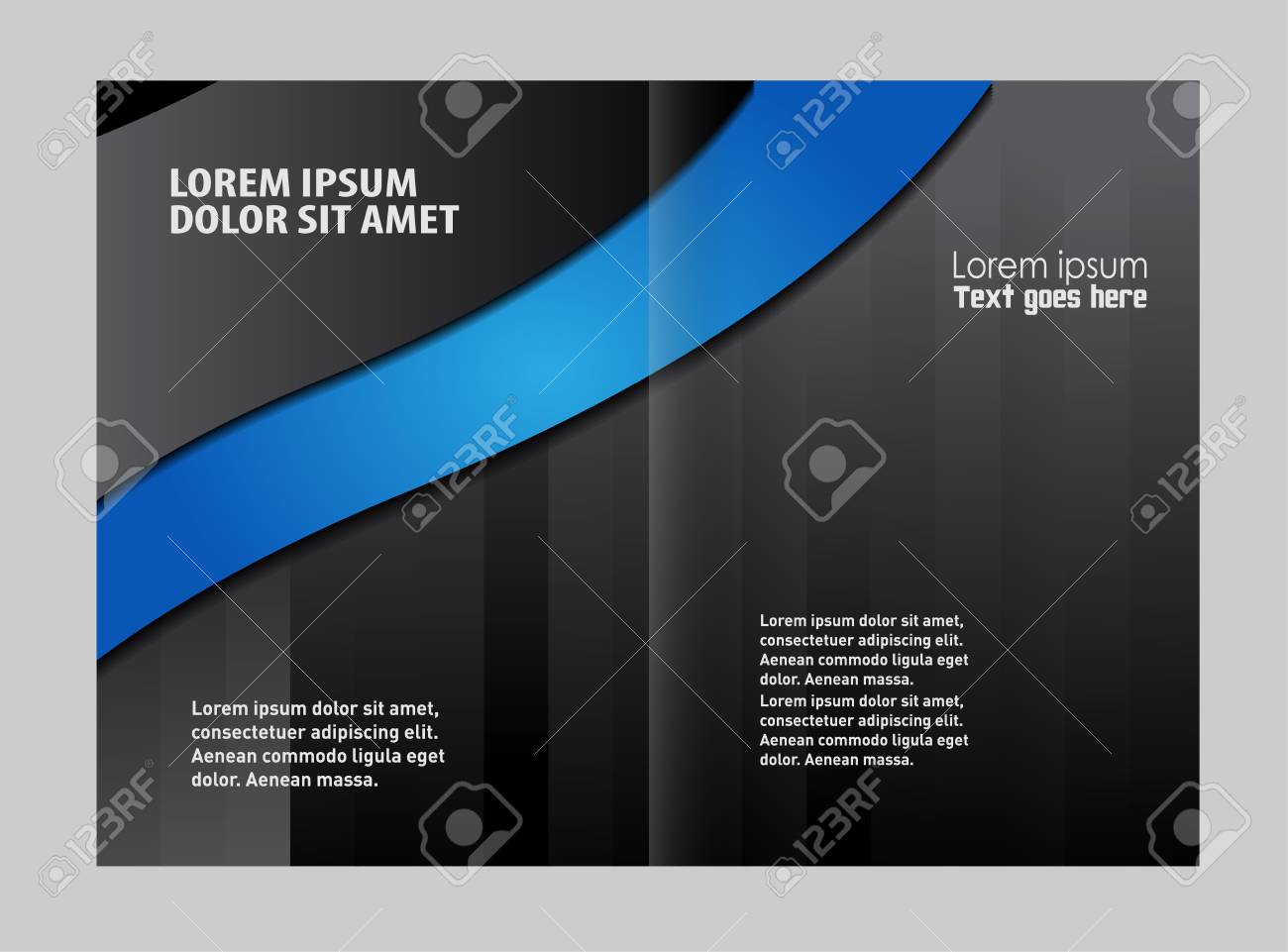 bi fold brochure template design business leaflet booklet royalty