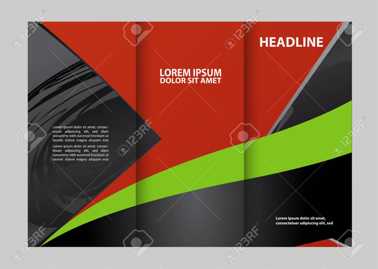 professional business three fold flyer template corporate brochure