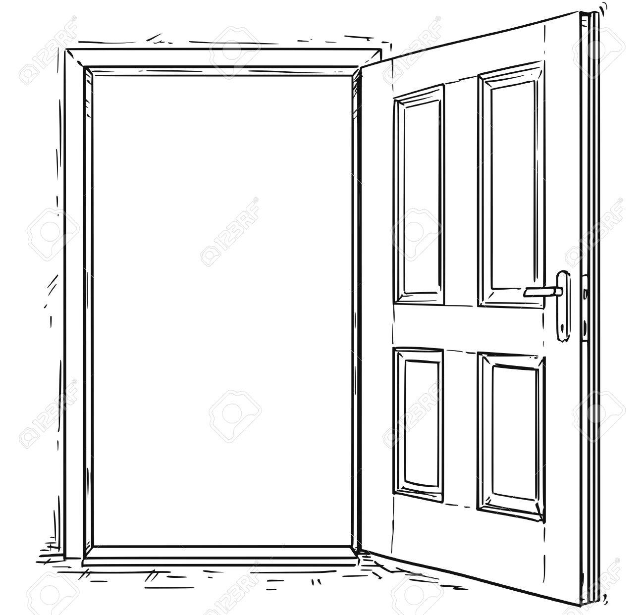 Dessin Vectoriel De Porte En Bois Elegant Et Elegant Clip Art Libres De Droits Vecteurs Et Illustration Image