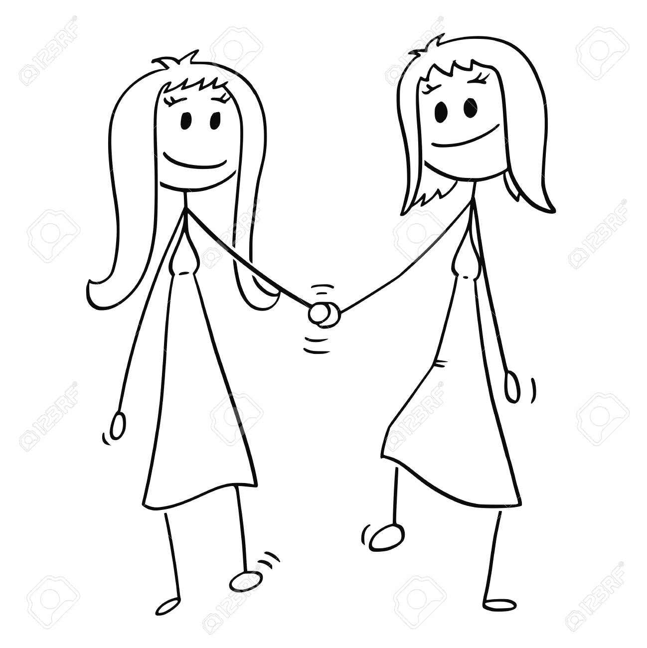 Hand Line Drawing Stick Figures Marry Stock Illustration 260029994 |  Shutterstock, image size:1298x1300