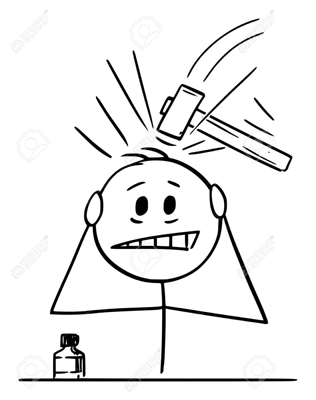 Vector Cartoon Stick Figure Drawing Conceptual Illustration Of Royalty Free Cliparts Vectors And Stock Illustration Image 144063874 A headache ground into her temples. vector cartoon stick figure drawing conceptual illustration of