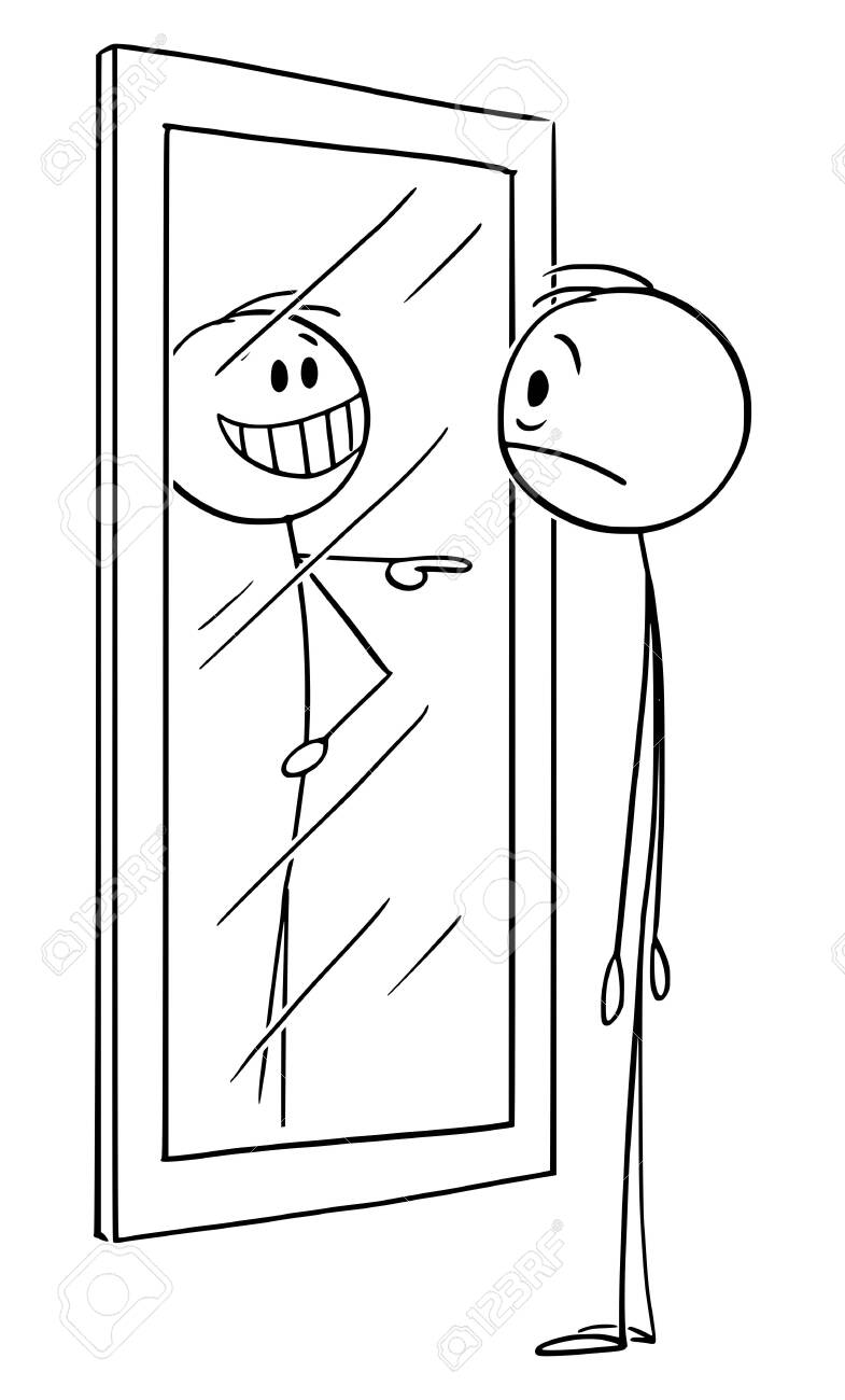 Vector Cartoon Stick Figure Drawing Conceptual Illustration Of