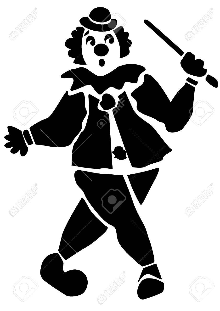白黒ピエロ帽子を行く の写真素材 画像素材 Image 38327775