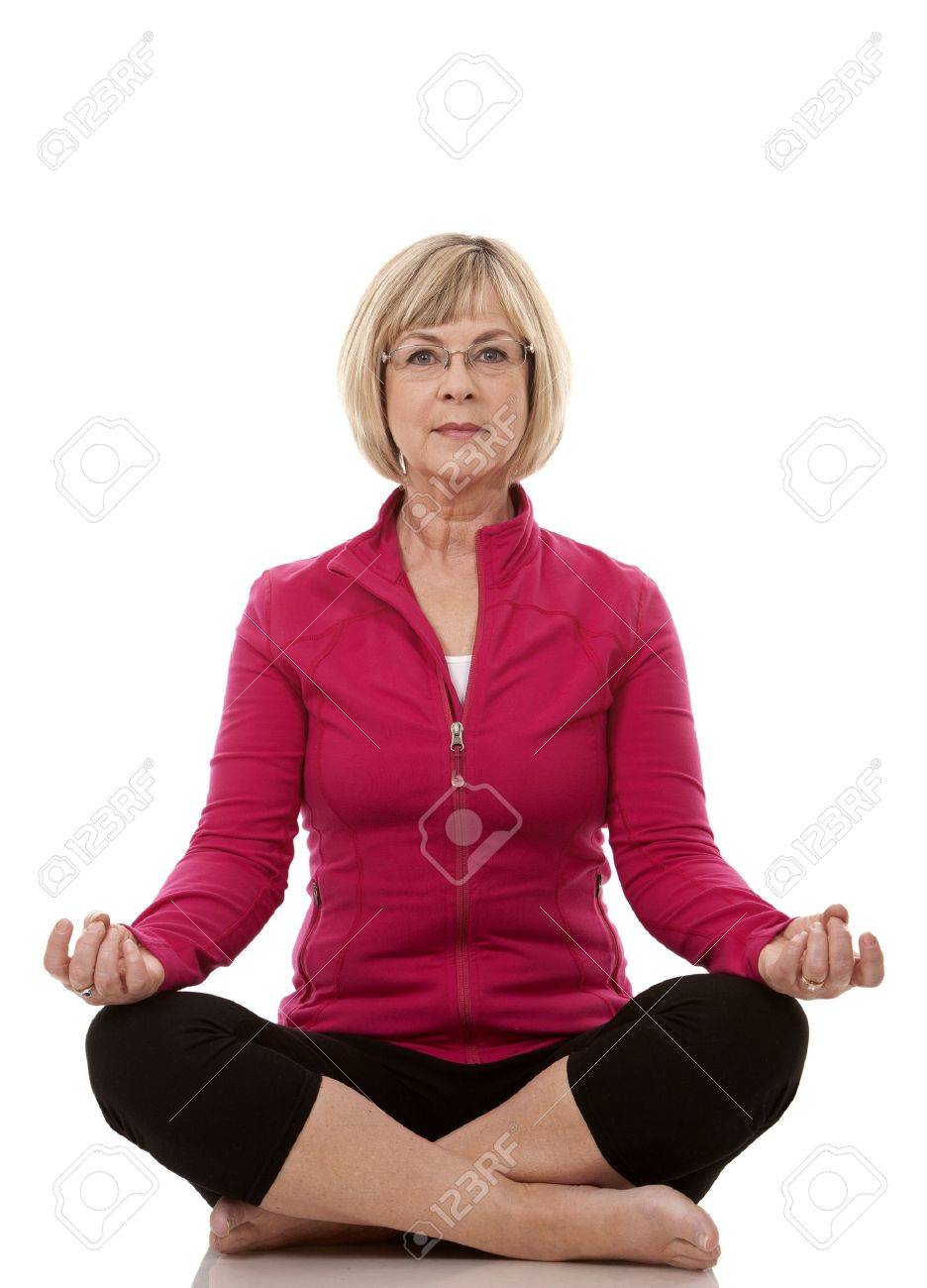 mature woman wearing fitness outfit on white isolated background - 17892793 mature woman wearing fitness outfit on white isolated background - 17892793