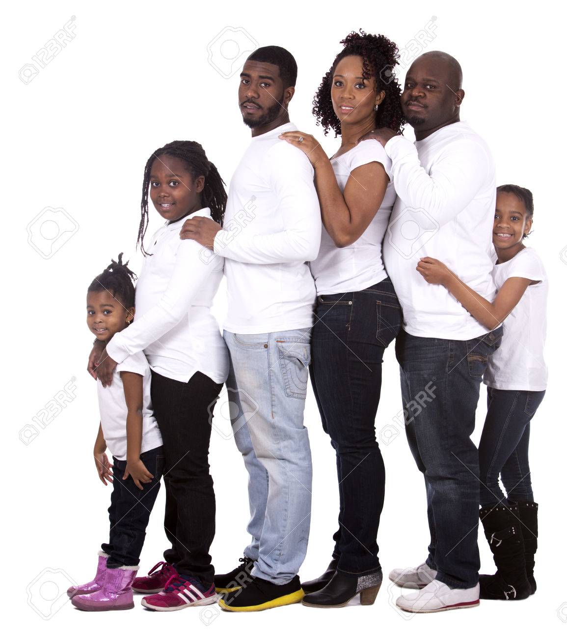 casual young black family