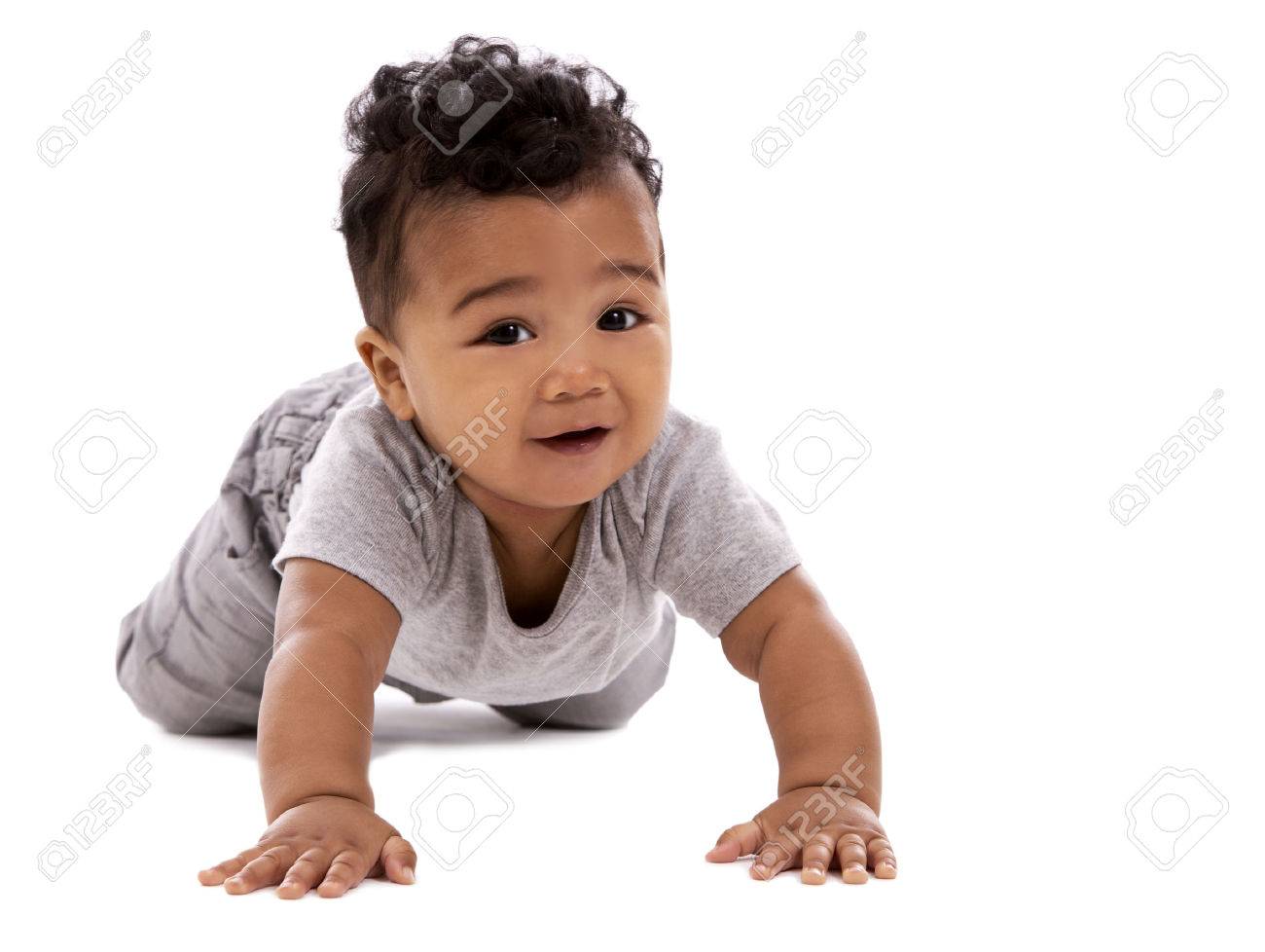 young baby boy wearing casual outfit on white background - 50756090 young baby boy wearing casual outfit on white background - 50756090