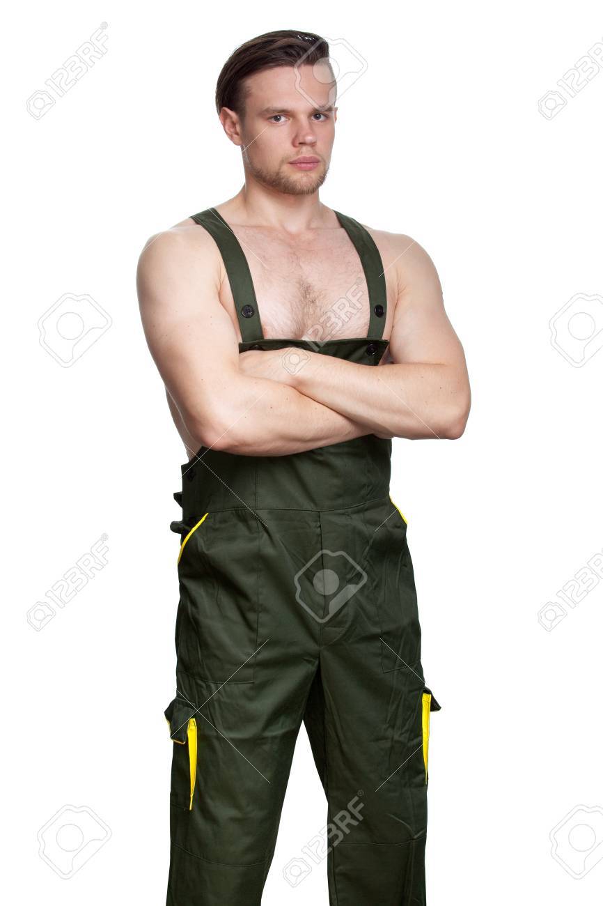 dark green overalls
