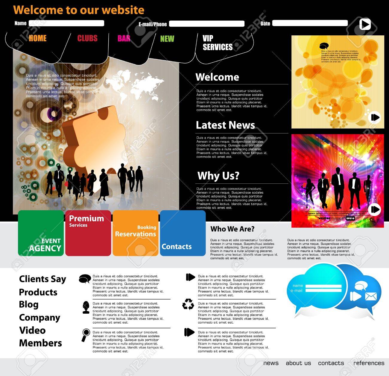modern web page layout design royalty free cliparts vectors and modern page layout