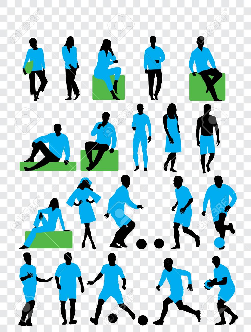 高品質トレース ポーズの人々 のシルエットのイラスト素材 ベクタ Image