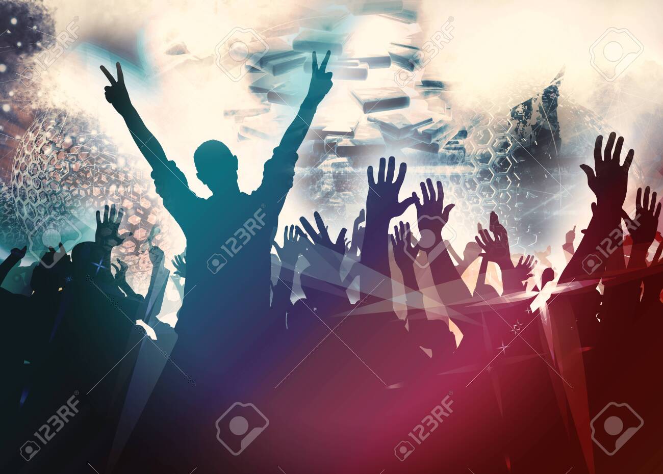 Party background with dancing people - 128584134 Party background with dancing people - 128584134