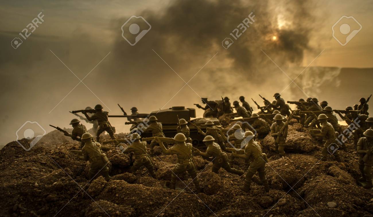 war concept military silhouettes