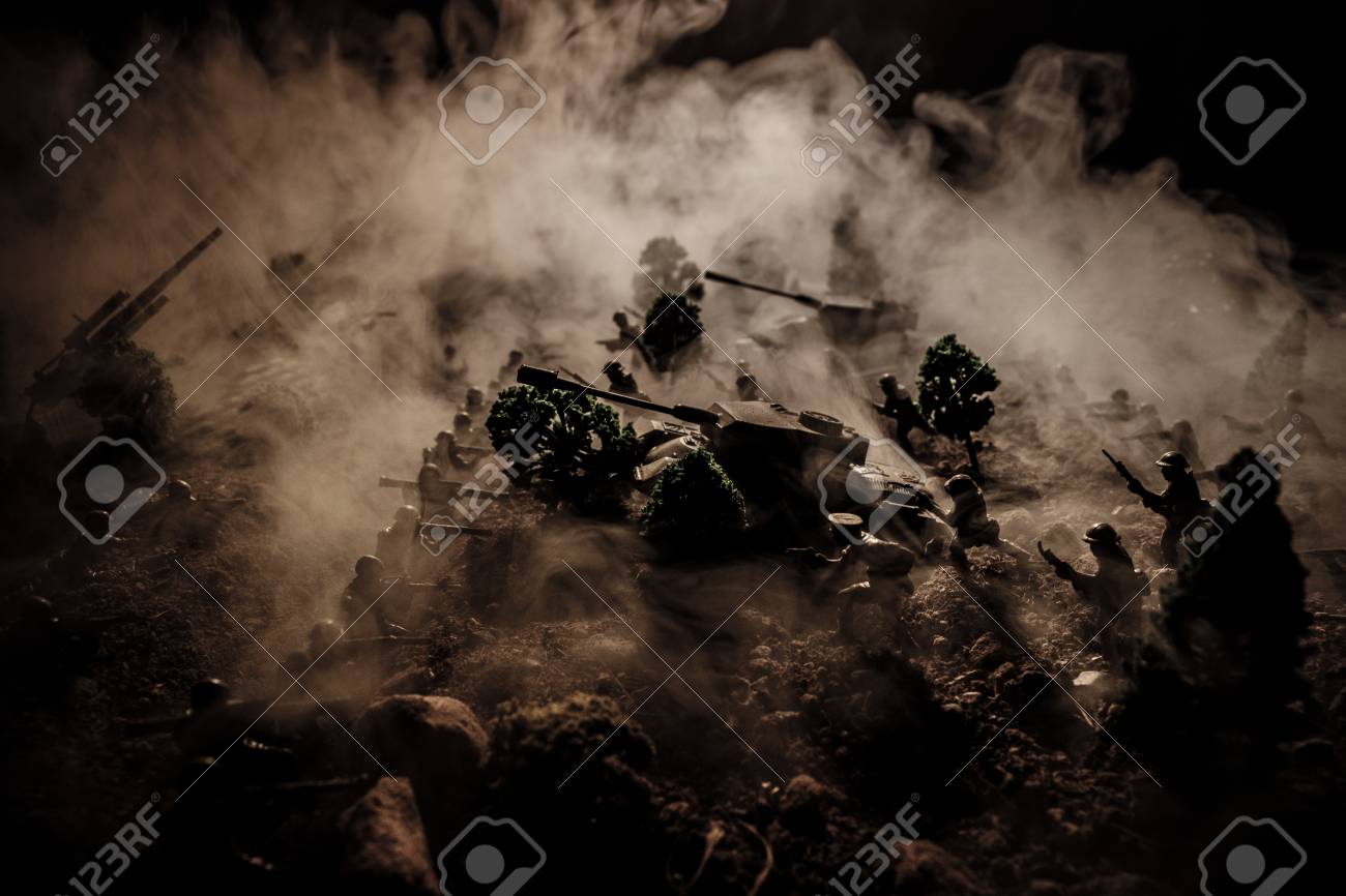war concept military silhouettes