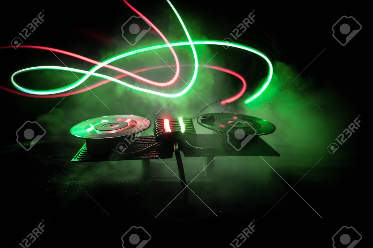 dj table with lights