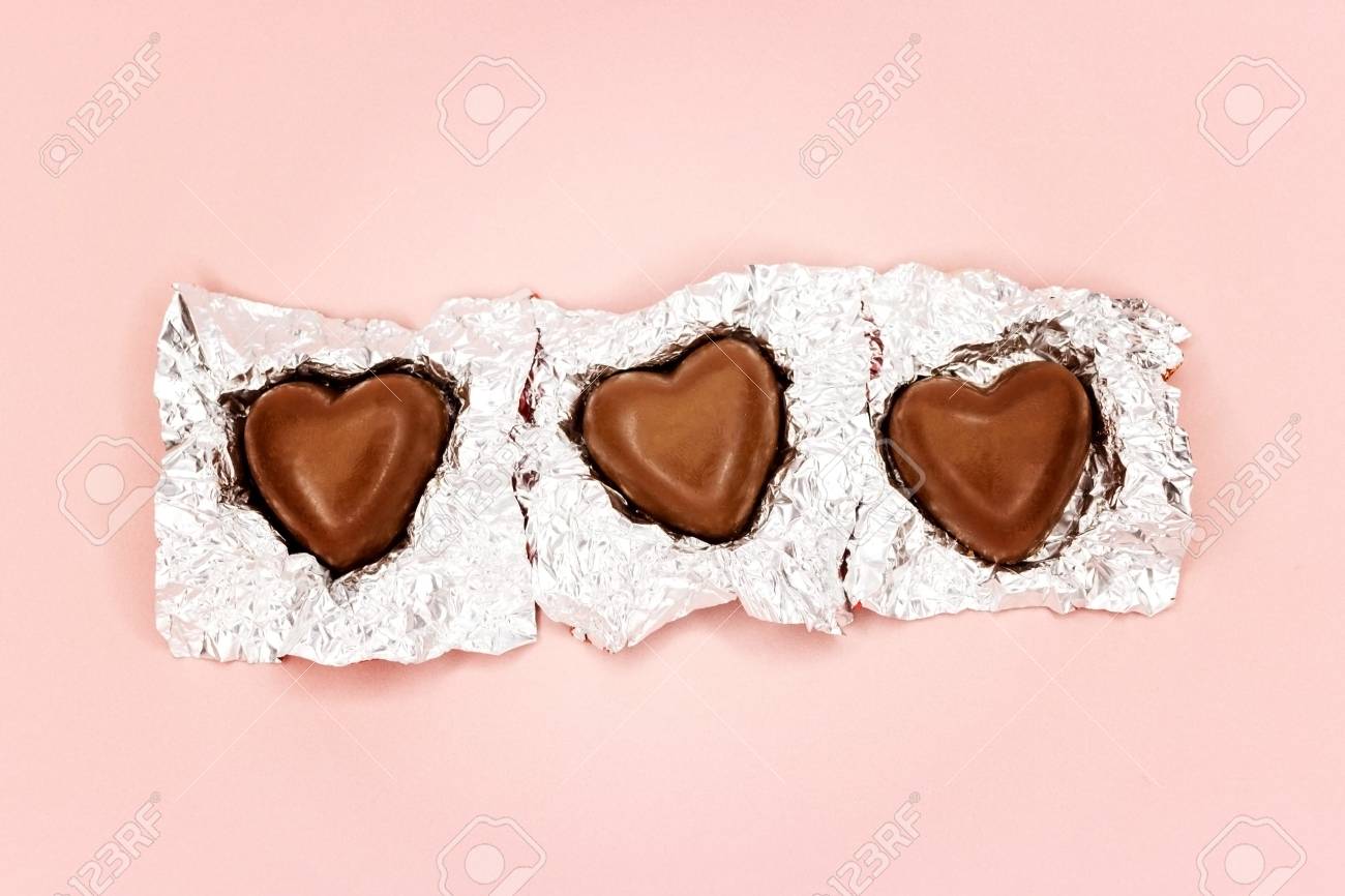 pink foil wrapped chocolate