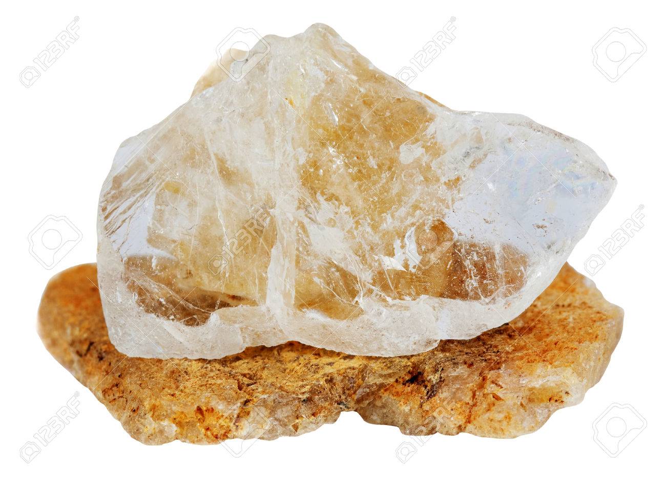 Mineral Topaz crystals on a white background - 70089616 Mineral Topaz crystals on a white background - 70089616