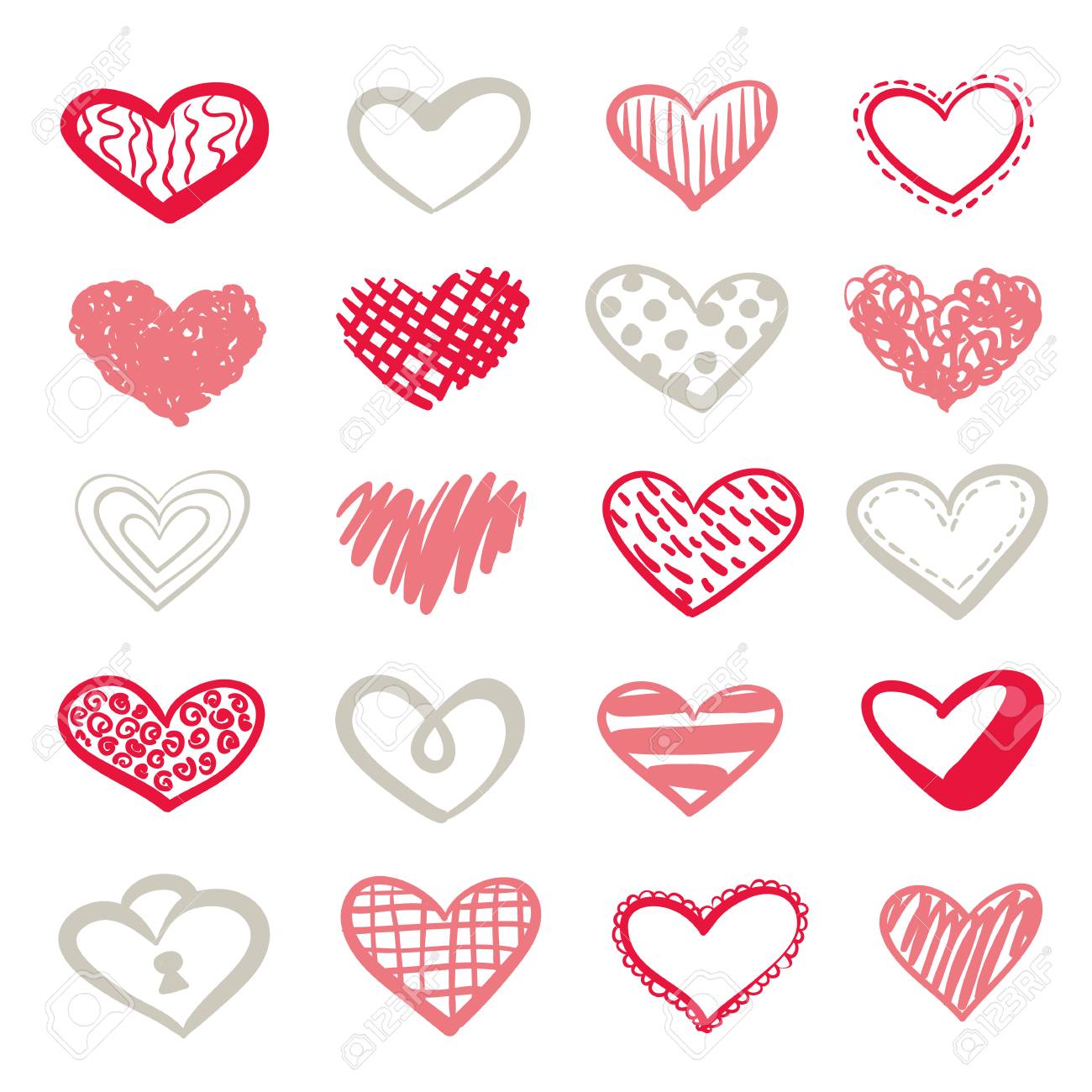 St Valentine S Day Cliparts Hand Gezeichnet Vektor Niedlichen Herzen Gesetzt Fur Grusskarten Design Lizenzfrei Nutzbare Vektorgrafiken Clip Arts Illustrationen Image 71139766