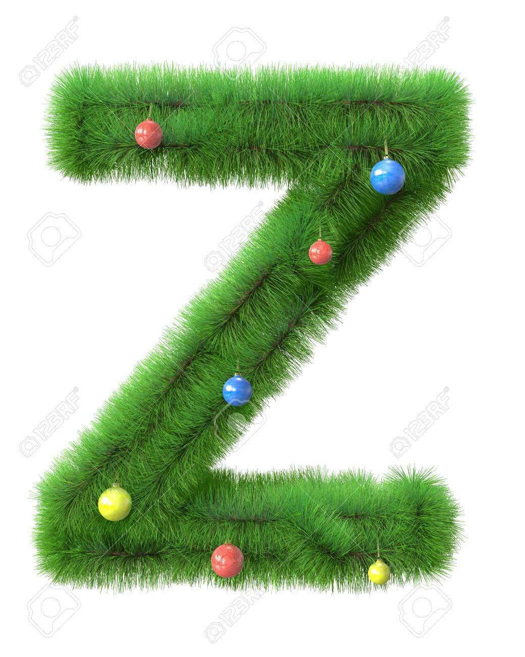 Y Letter Made Of Christmas Tree Branches Isolated On White Y Letter Made Of Christmas Tree Branches Isolated On White