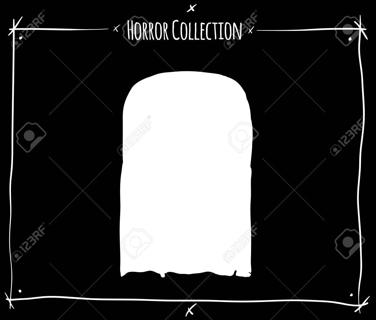 黒の背景に白の影絵墓 Rip 墓とベクトル図 のイラスト素材 ベクタ Image