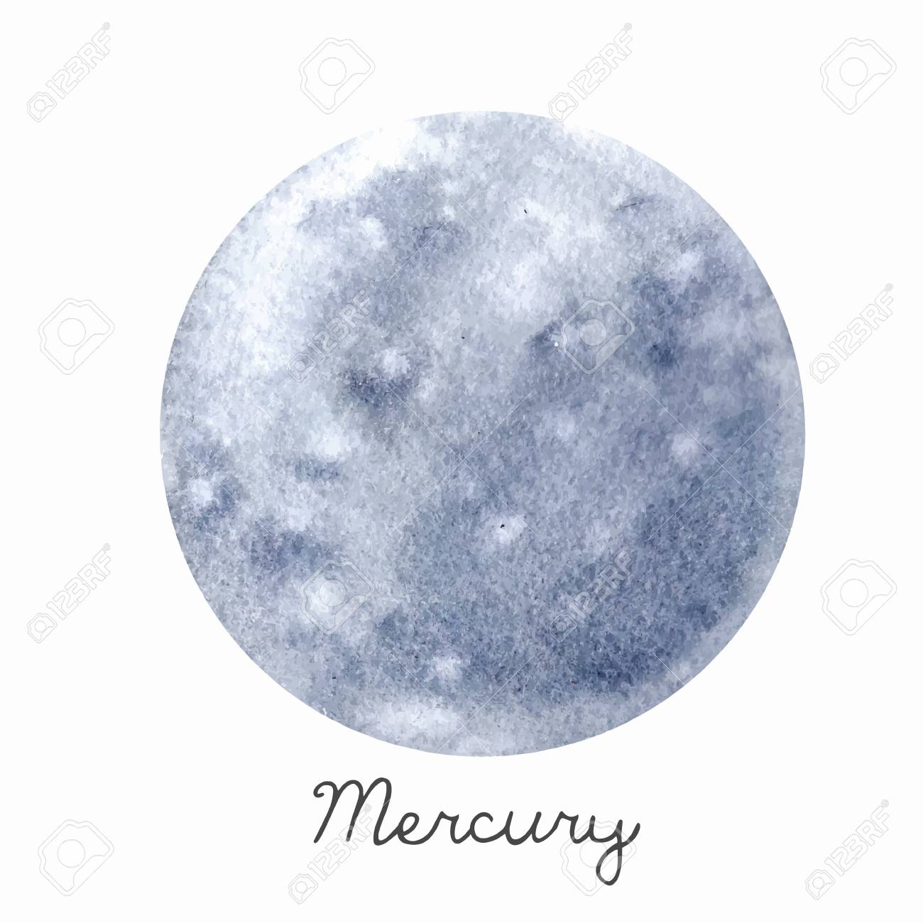 Watercolor Mercury Planet Vector Illustration Royalty Free SVG, Cliparts,  Vectors, and Stock Illustration. Image 96057996., image size:1300x1300