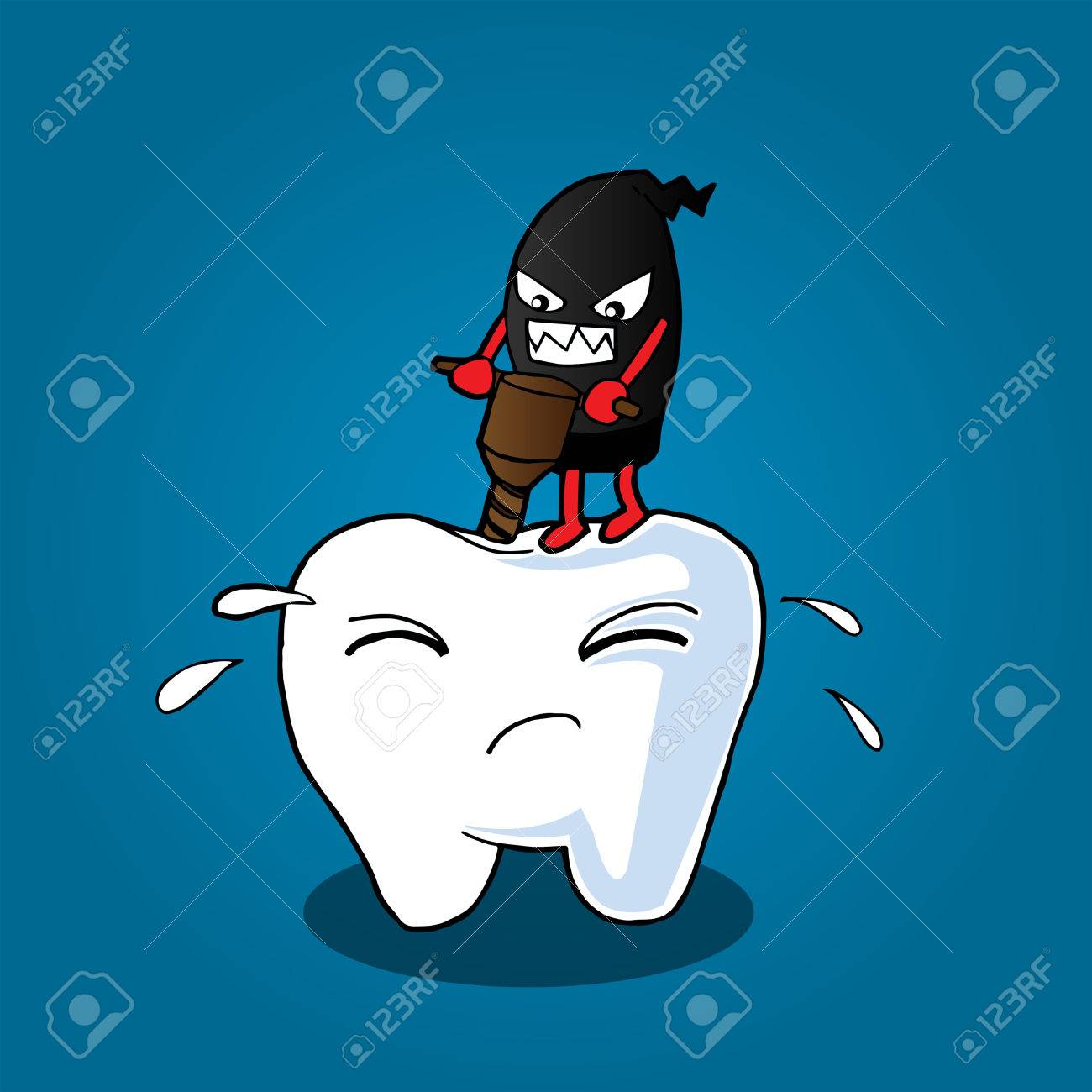 イラスト漫画歯のけがのイラスト素材 ベクタ Image