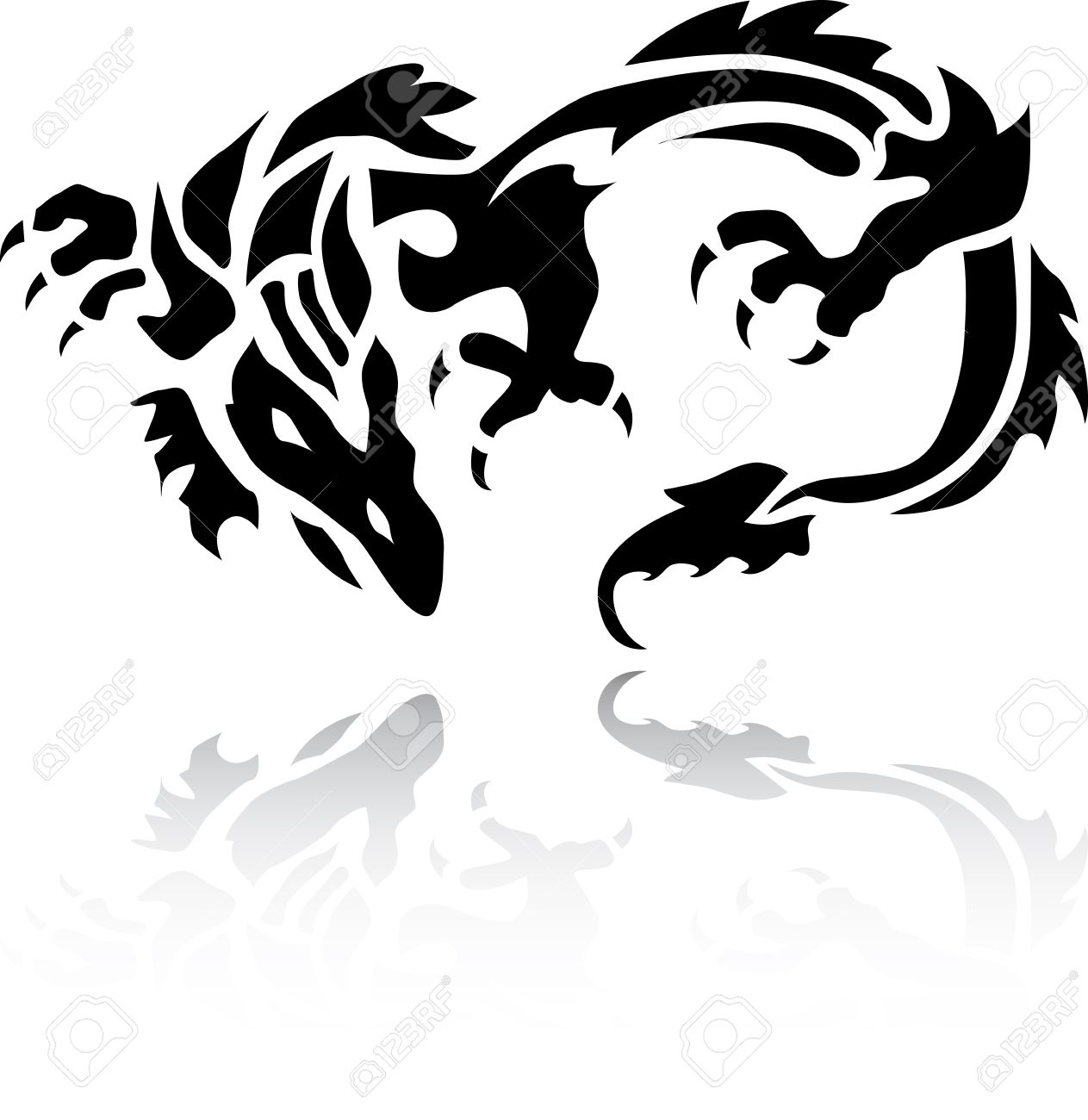 A Very Nice Tribal Chinese Dragon Tattoo Stock Vector A Very Nice Tribal Chinese Dragon Tattoo Stock Vector