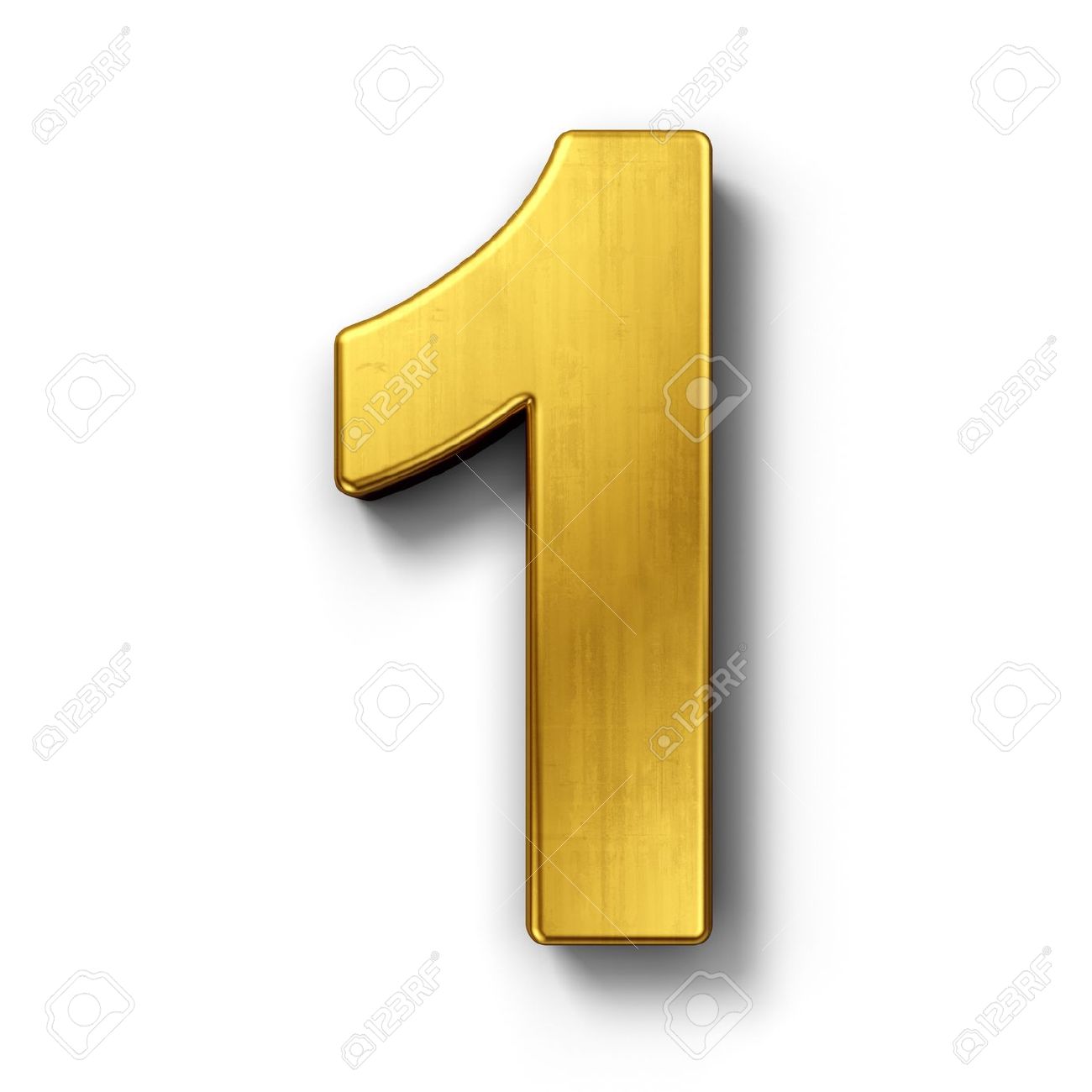3d rendering of the number 1 in gold metal on a white isolated background. - 7826983 3d rendering of the number 1 in gold metal on a white isolated background. - 7826983