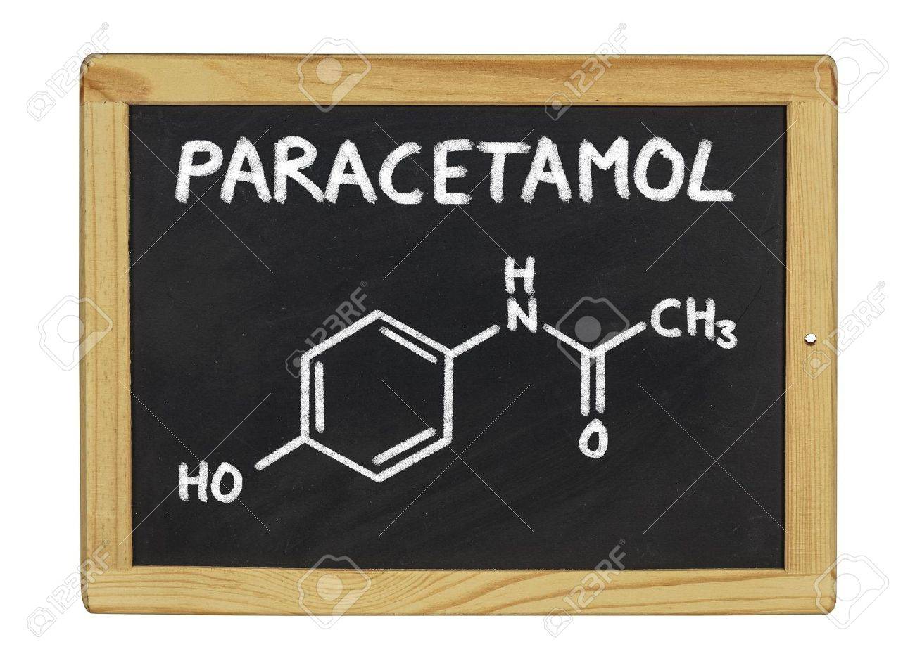 a of paracetamol blackboard chemical formula on