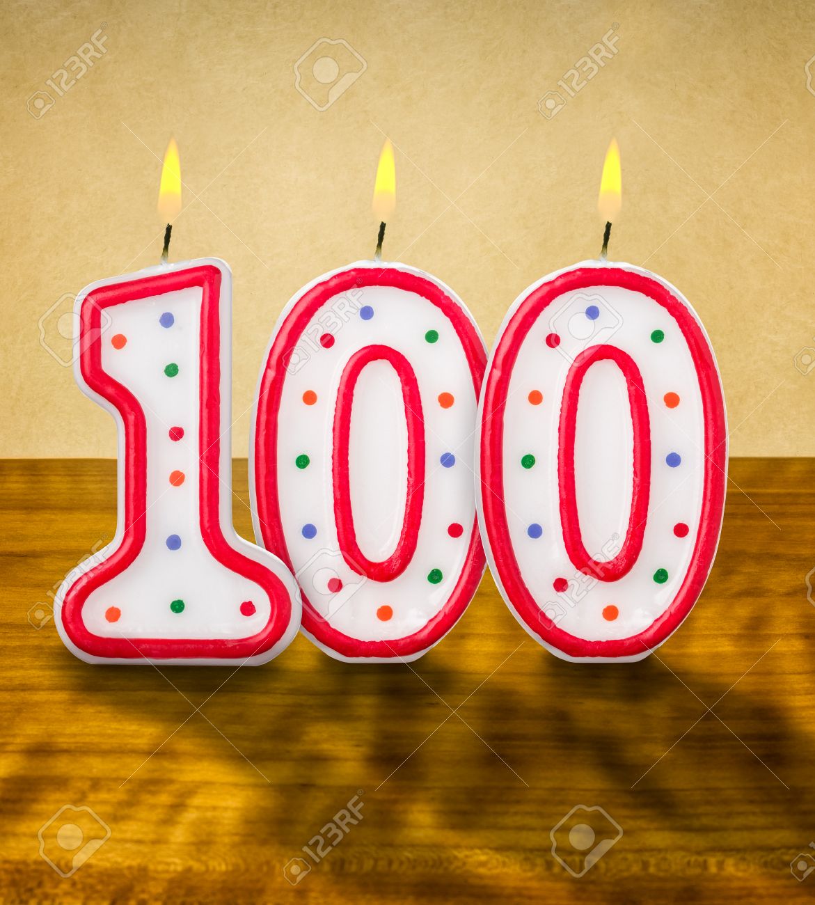 Burning Birthday Candles Number 100 