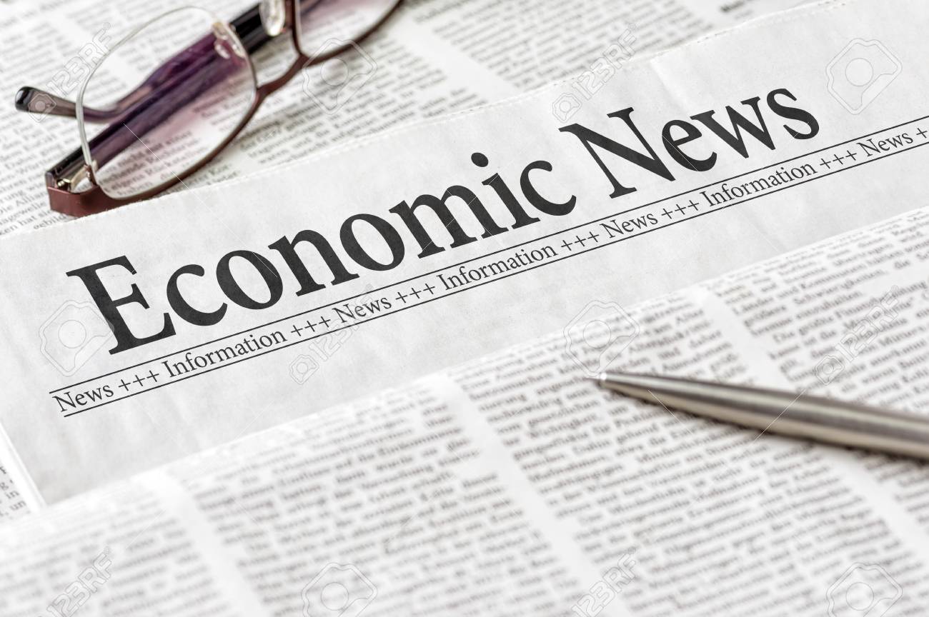 A Newspaper With The Headline Economic News Stock Photo, Picture ...