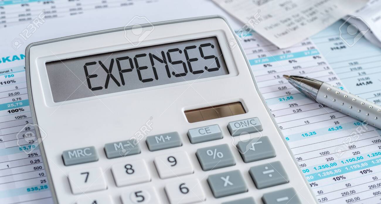 a calculator with the word expenses on the display expenses calculator