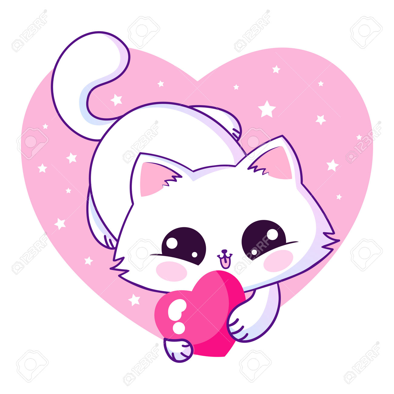 Kumiko 様専用 猫の絵ハート猫たくさん2枚 二匹の黒猫とハート（シルエット）イラスト