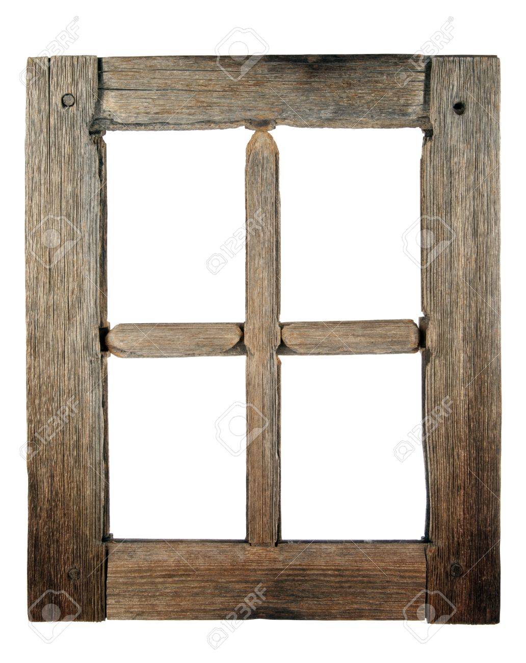 Very Old Grunged Wooden Window Frame Isolated In White Stock Photo Picture And Royalty Free Image Image