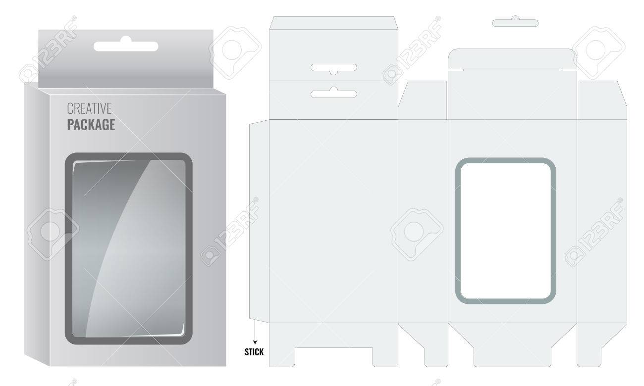 Ready Box design with Shelf Hanging Holes and Die cut Layout. Blueprint design. Illustrated vector - 54546919 Ready Box design with Shelf Hanging Holes and Die cut Layout. Blueprint design. Illustrated vector - 54546919