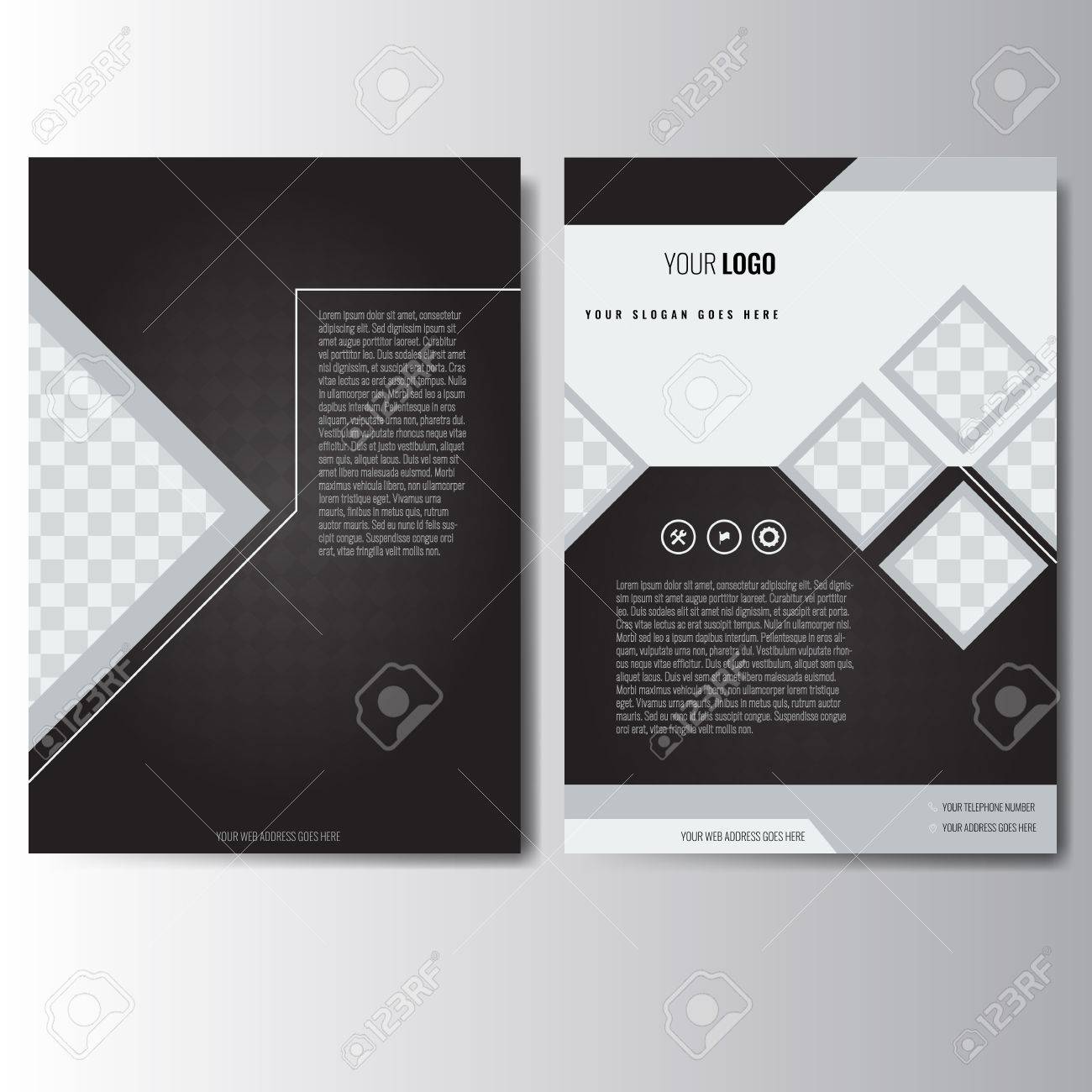 creative white and black annual report leaflet brochure flyer black and white flyer templates