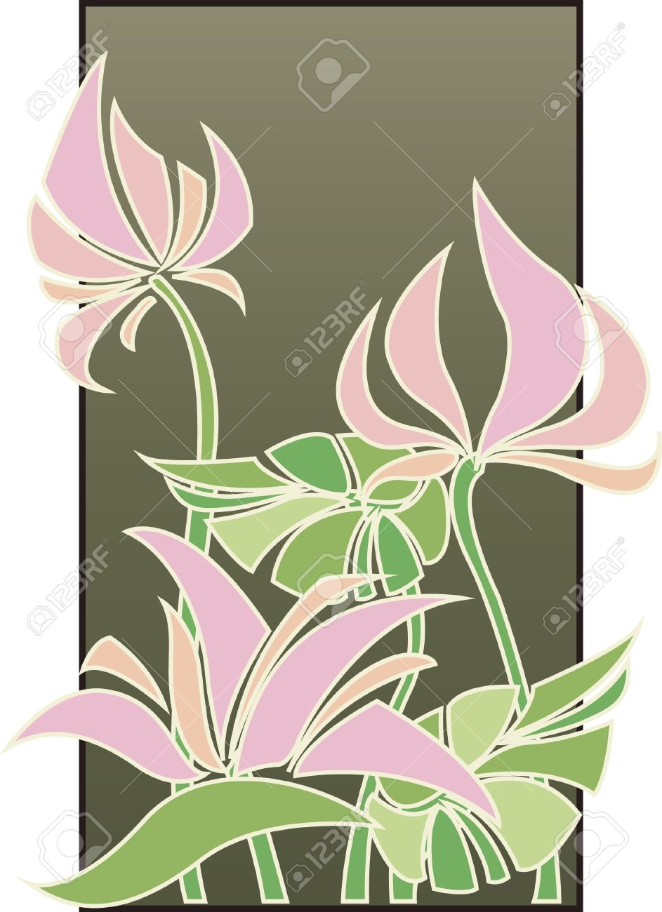 Composition de fleurs de style Art Déco