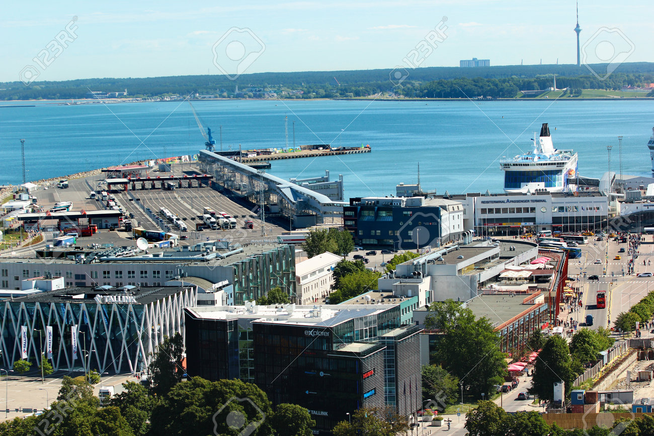 Tallinn Estonia July 8 2017 Ferries At The Port Of Tallinn